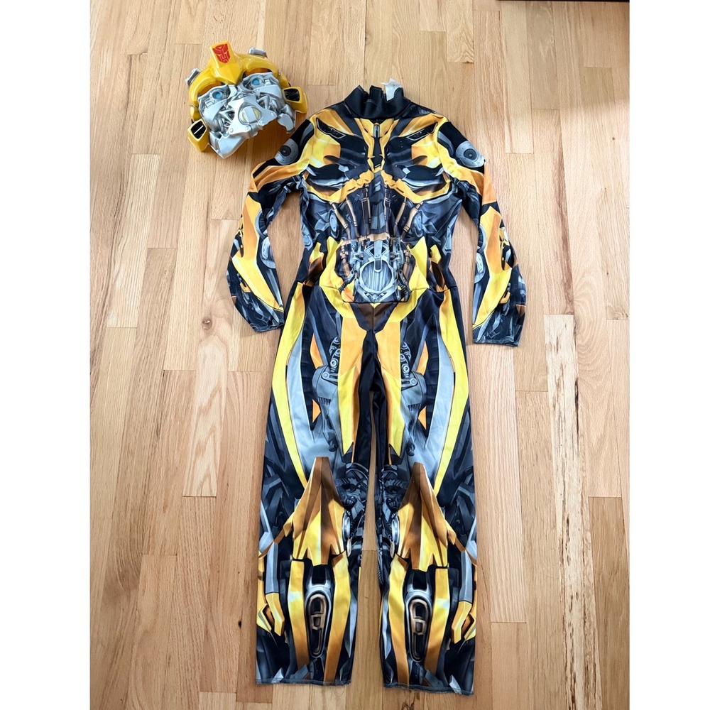 Transformers Bumblebee Costume Kids Jumpsuit & Mask Halloween Play M 7-8